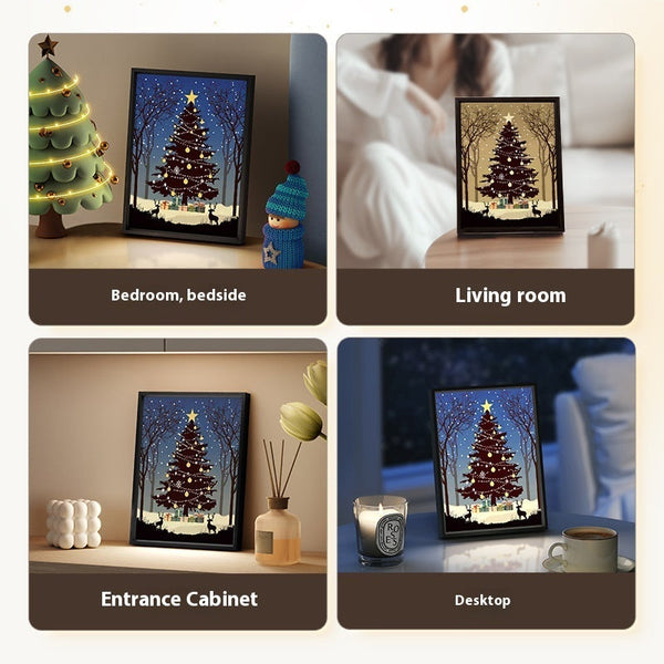 Luminous Christmas Tree Painting Bluetooth Ornaments Decor Seasonal Decorations