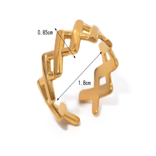 Stainless Steel Cutout Open Ring Rings