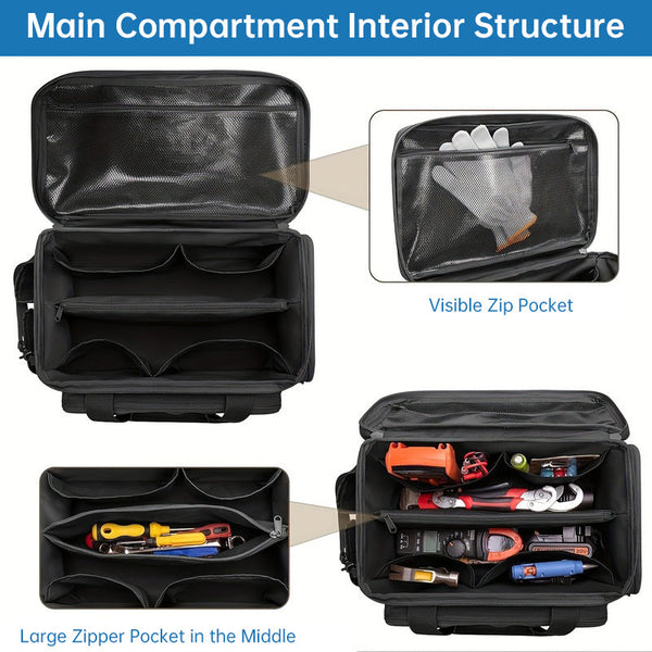 14" Heavy Duty Tool: 2 Bags + Non Slip Organizer (For Electricians Multi Pocket) Tool Bags Belts & Pouches