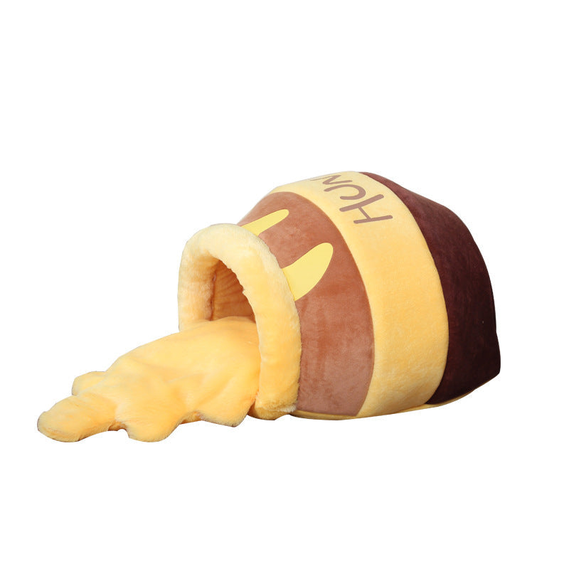 Cute Honey Pot Shaped Nest Cat Bed Cave For Small Pets Pet Beds