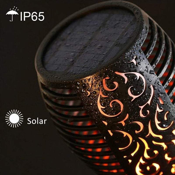 Garden Ground Lights 96 Led Solar Waterproof Flames Torches Outdoor Decorative