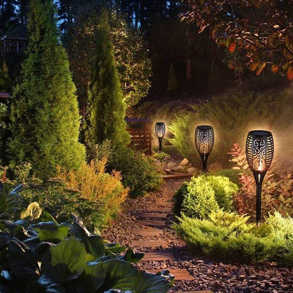 Garden Ground Lights 96 Led Solar Waterproof Flames Torches Outdoor Decorative Outdoor Lighting Accessories