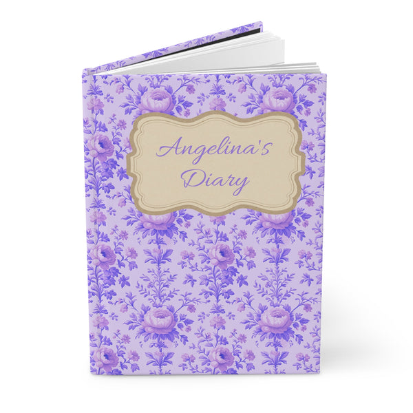 Custom Name Floral Hardcover Journal Elegant Purple Diary Personalized Notebook Gift For Writers Planner Keepsake Personal Organisers