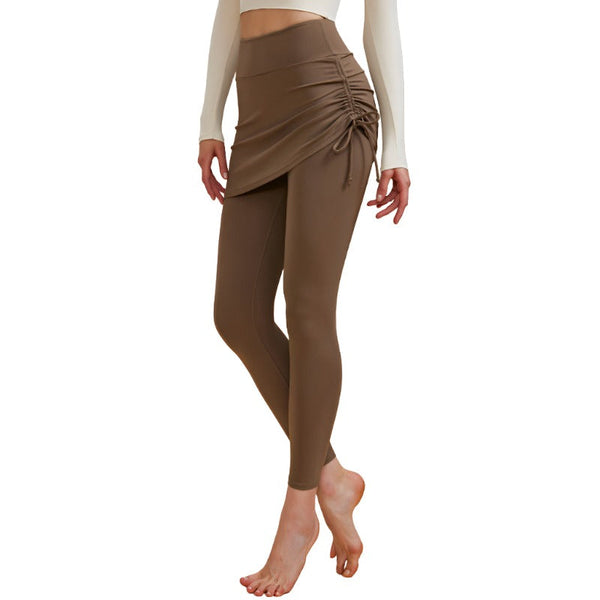 Short Skirt Design Yoga Pants Fake Two Piece High Waisted Leggings For Activewear Activewear Skirts & Skorts