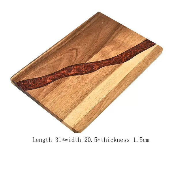 Heavy Duty Serving Tray Chopping Board With Ocean Wave Epoxy Resin Wood Cutting Trays