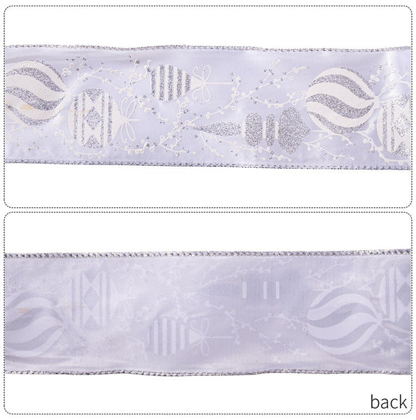Christmas Tree Ribbon Roll Diy Decorative Bow Satin Silver Decoration Seasonal Decorations