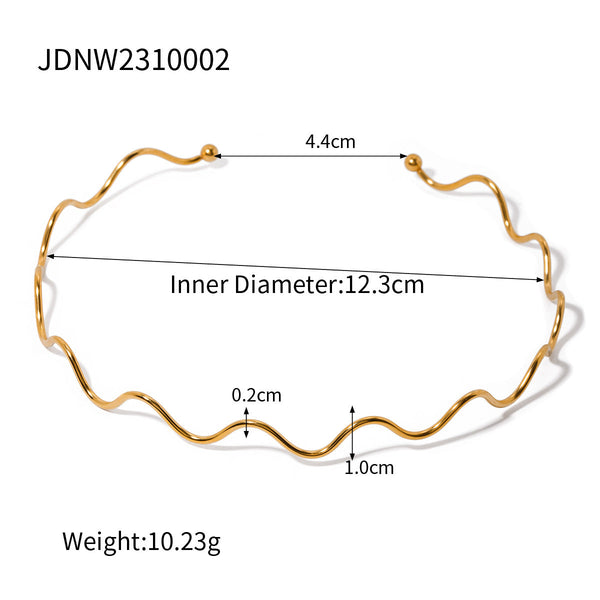 Stainless Steel Wave Shape C Hoop Earrings