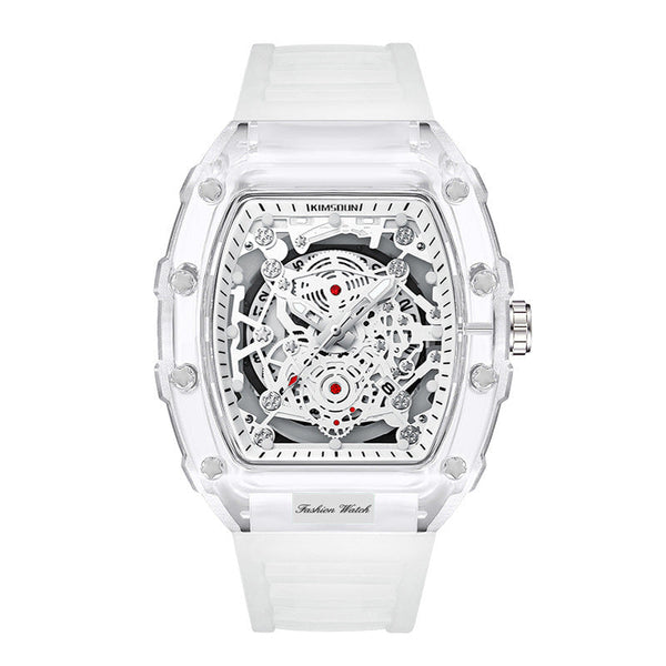 Cross Border Watch Unique Barrel Shaped Quartz Fashion Transparent Men's Waterproof Wristwatch Watches