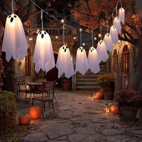 Halloween Ghost Lights 8 Mode Waterproof String For Indoor/Outdoor Party Haunted House Fireplace Porch Seasonal Decorations