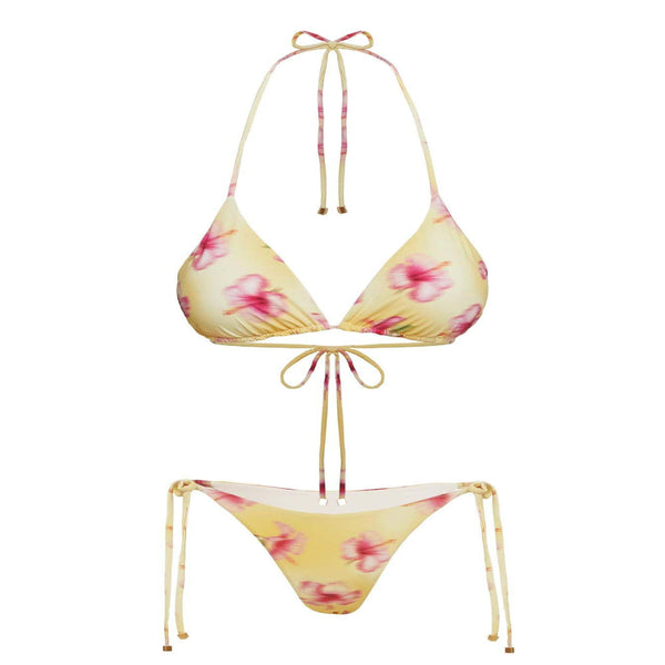 Floral  Three Piece Backless Tie Up Bikini Swimsuit For Women Swimwear