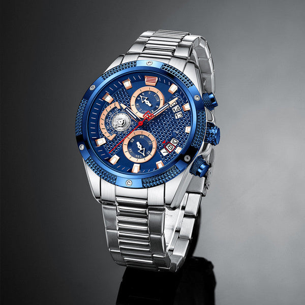 Veile Studios Mens Fashion Sports Waterproof Multifunctional Large Dial Quartz Watch Stylish Watches