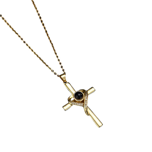 Veile Studios Languages I Love You Projection Necklace Pendant Cross Memorial Jewelry For Women Necklaces & Pendants