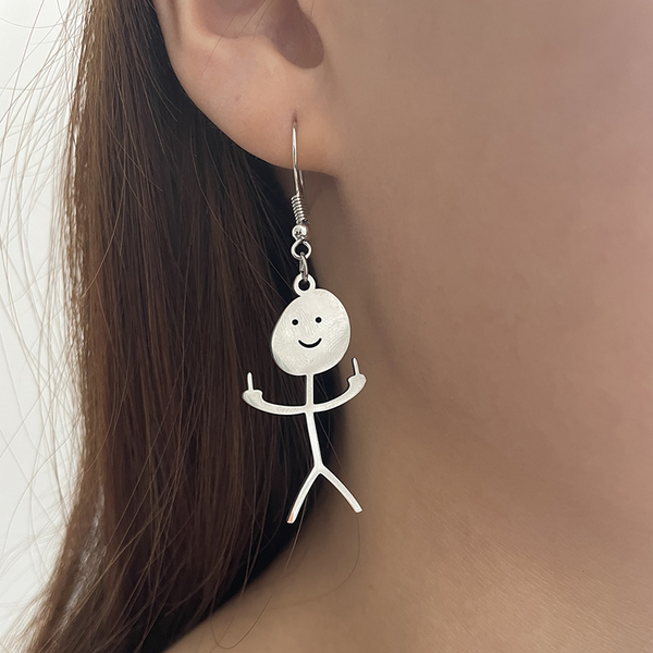 Veile Studios Funny Doodle Necklace Hip Hop Smiley Stick Figure Pendant Hand Gesture Middle Finger Necklaces Necklaces & Pendants