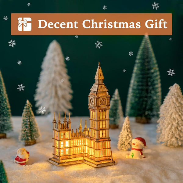 Robotime Rokr 3D Wooden Puzzle Diy Big Ben Toys With Led Light For Teens Xmas Gifts Tg507 Puzzles