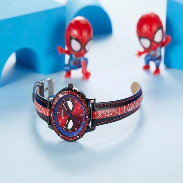 Veile Studios Children Spiderman Quartz Watch Luminous Pointer Boys Wristwatch For Kids Children's Watches