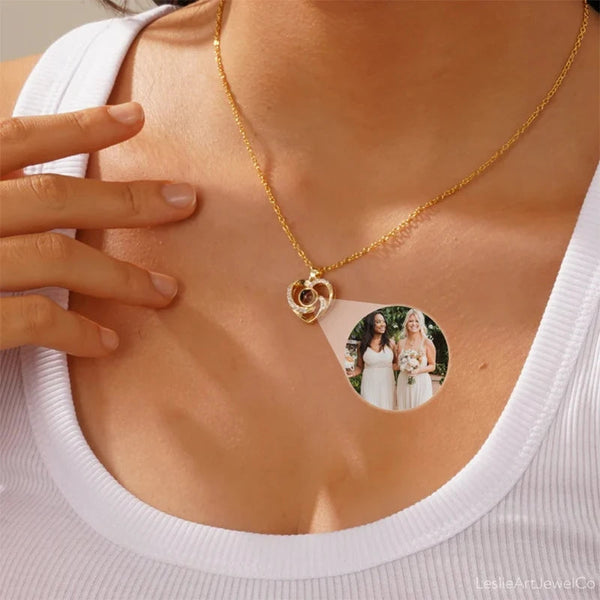 Fashion Heart Necklace Custom Projection Picture Photo Pendant Valentine's Day Gift Jewelry Necklaces & Pendants
