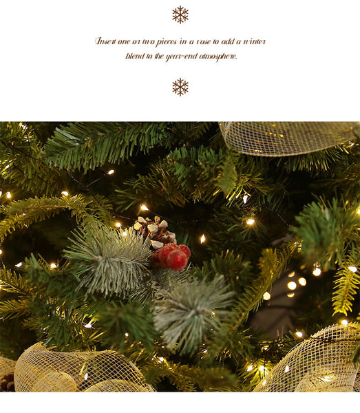 Santa Yuan New Arrival Artificial Red Berry Fruit Branch Christmas Tree Decoration Wreath Vine Material Direct Supply Seasonal Decorations