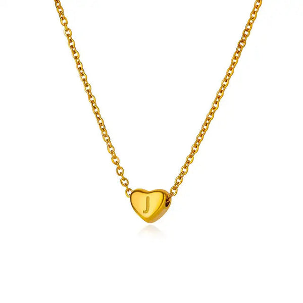 Initial Heart Necklaces For Women Gold Color Stainless Steel Engraved A Z Letter Wedding Bridesmaid Jewelry Gift Necklaces & Pendants