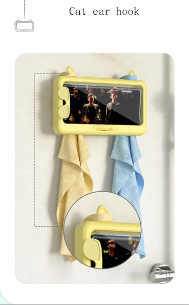 360 Rotatable Bathroom Waterproof Phone Case Shower Kitchen Wall Hanging Lazy Person Stand Mounts & Holders
