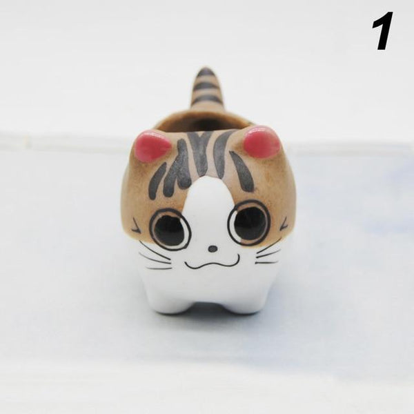 Cheeky Cat Cute Succulent Mini Flower Pot Desktop Decor Baskets Pots Window Boxes