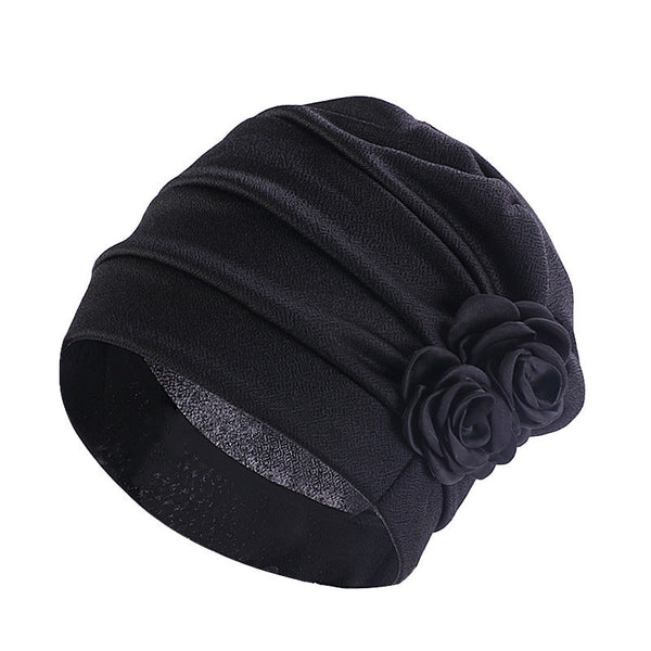 Ethnic Headscarf Chemotherapy Two Flower Headwear For Women Polyester Frosted Scarves & Wraps