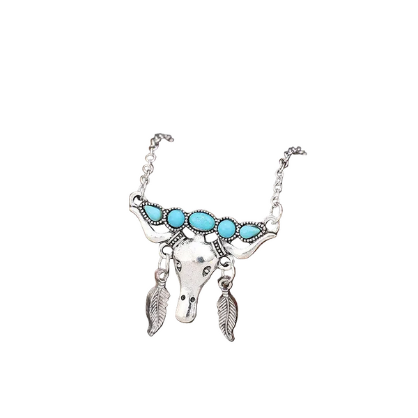 Artificial Turquoise Cow Shape Necklace Necklaces & Pendants