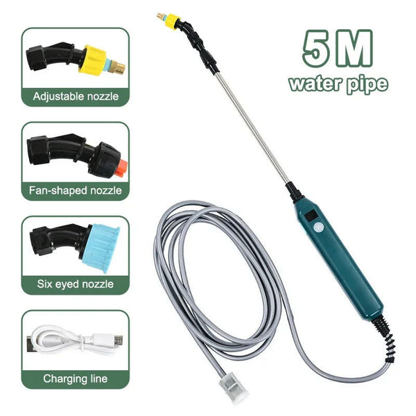 2400Mah Electric Sprayer Wand. 3 Nozzles High Pressure For Garden Plant Watering. Garden Sprayers