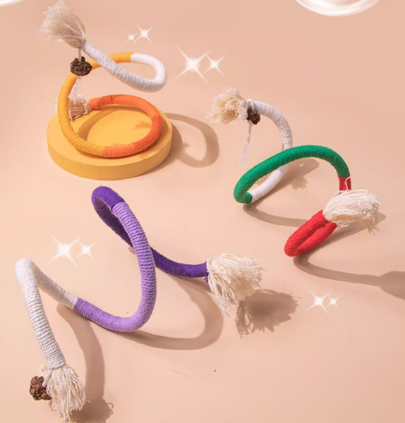 Cat Bite Rope Teasing Stick Toy Self Fun Soothing Tool Grinding Teeth Resistant Mint Cat Toys