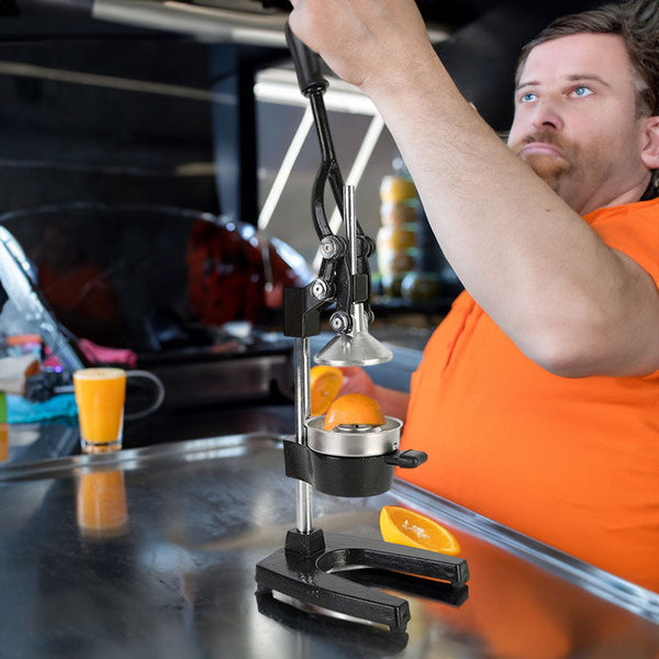 Cast Iron Citrus Juicer: Extra Large Commercial Manual Press Heavy Duty Countertop Squeezer For Fresh Orange Juice. Manual Juicers