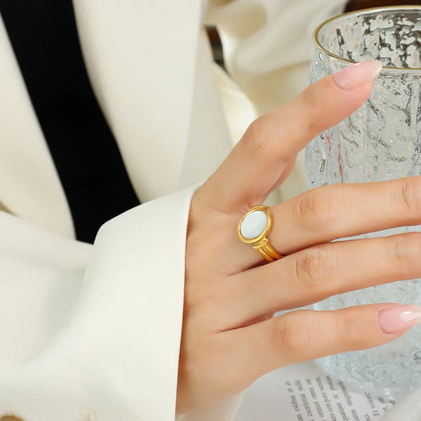 White Seashell Charming Ring Index Finger Accessory Rings