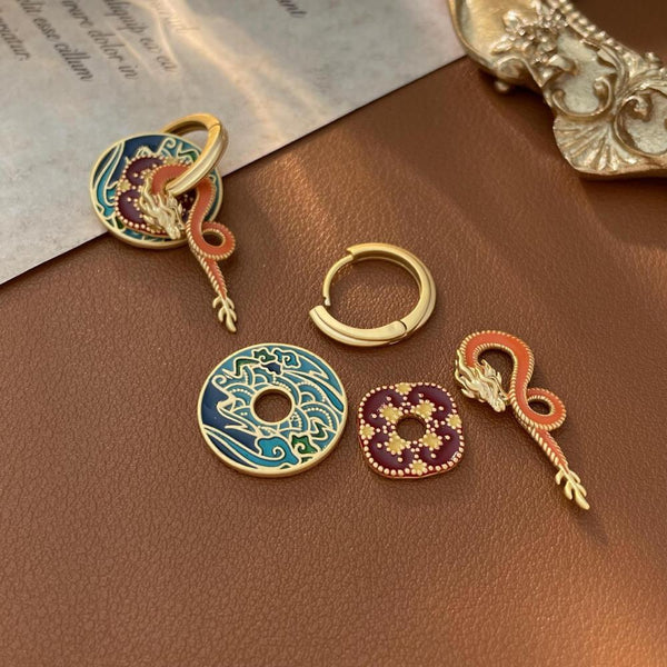 Veile Studios Style Palace Dragon Shaped For Women In Copper Material Earrings