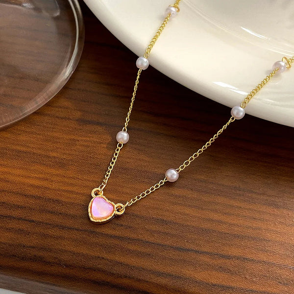 Gold Color Simple Love Heart Pendant Necklace For Women Girl Clavicle Chain Choker New Fashion Trend Jewelry Party Gifts Necklaces & Pendants