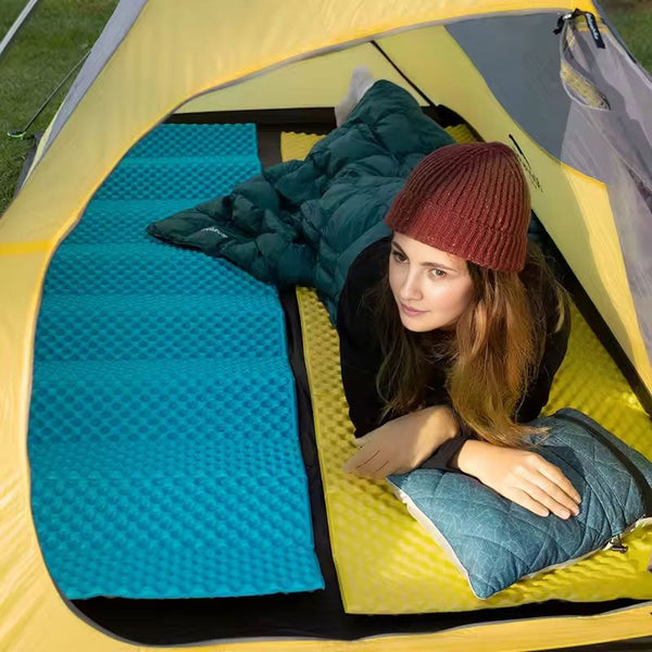 Thicken Egg Mattress. Foldable Camping Pad With Aluminum Membrane For Moisture Proof Ixpe Foam Sleeping Mats