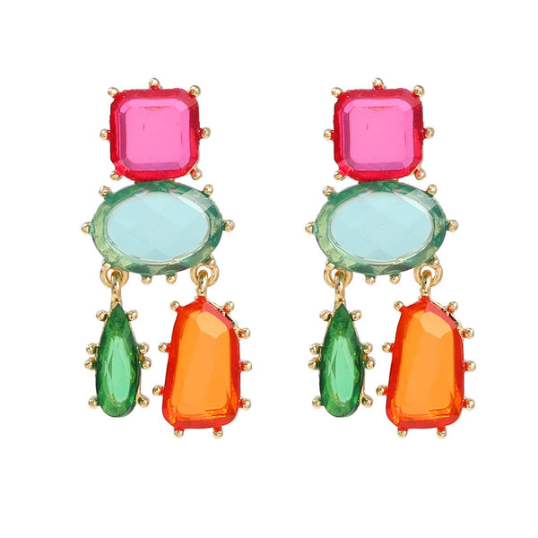 Veile Studios Exaggerated Multi Layered Geometric Colour Matching For Women Fashion Jewellery Earrings