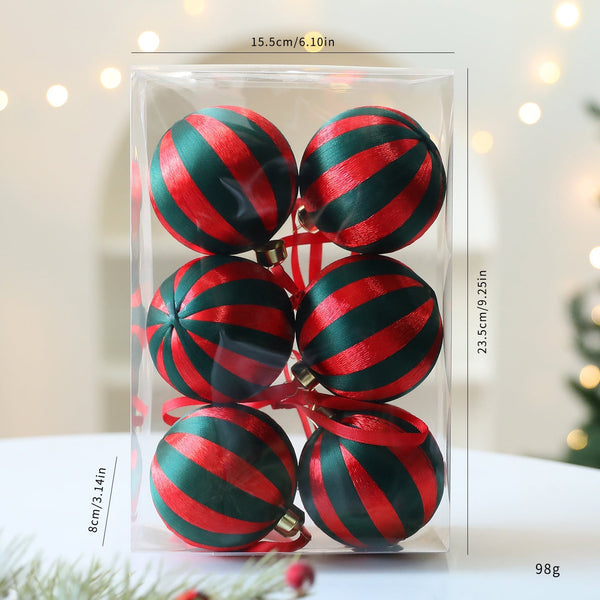 Christmas Tree Ornament 8Cm Round Ball Decoration Window Display Hanging Seasonal Decorations