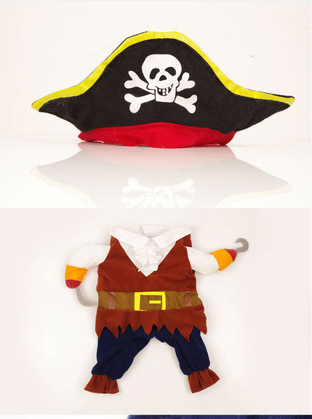 Pet Pirate Transformation Dog Clothes Set Teddy Halloween Christmas Costumes Dog Clothing & Shoes