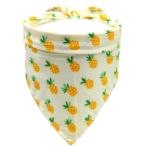 Pet Accessories Summer Fruit Style Pure Cotton Drool Towel Triangle Scarf Dog Clothing & Shoes