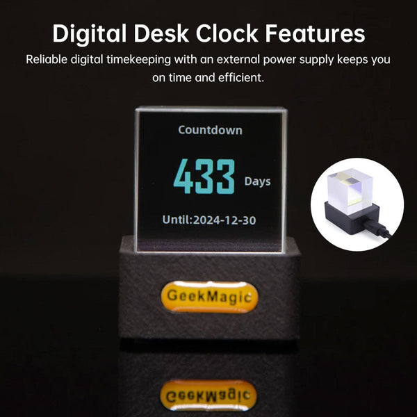 2025 Crystal Cube: Photo Display Holographic Weather Station Clock With Gif Album. Weather Stations
