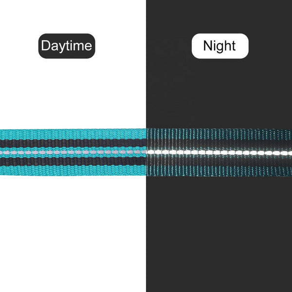 Nylon Combat Padded Leads Dog Leash With Double Handles Built In Poop Bag Holder Dispenser Leads & Head Collars