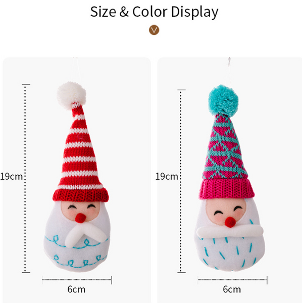 Christmas Decoration Cartoon Striped Pom Hanging Ornament Pointed Hat Old Man Head Tree Seasonal Decorations