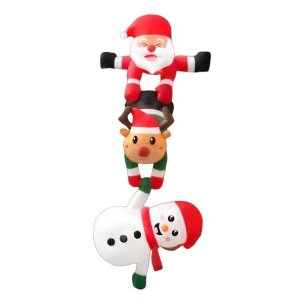 8Ft Inflatable Christmas Decoration Santa Climbing Roof With Reindeer & Snowman/Elf Indoor Seasonal Decorations