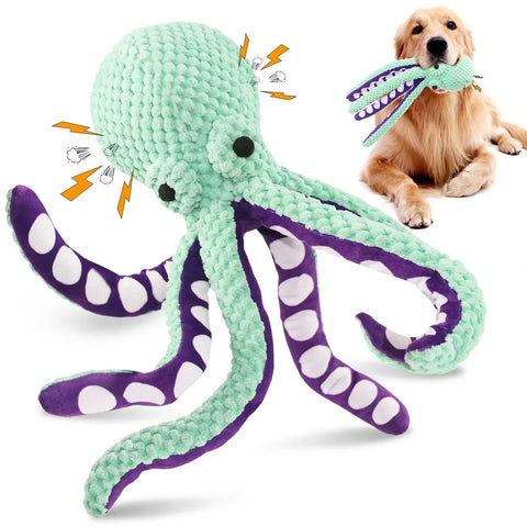 Pet Plush Toy Cat Dog Voice Octopus Shell Puzzle Bite Resistant Interactive Teeth Cleaning Chew Supplies Cat Toys