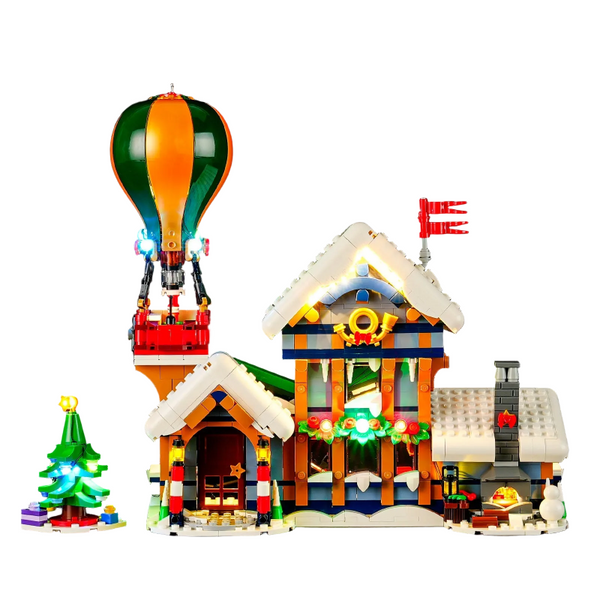 Yb Brand Compatible With Lego 10339 Santa Claus Post Office Building Blocks Led Lighting Fixtures Winter Model Ornaments Building Toys Sets & Packs