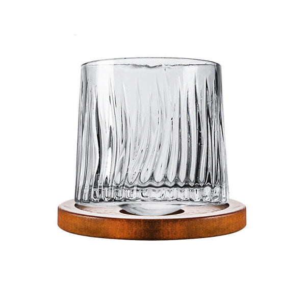 Hand Drawn Rotating Glass Cups Multiple Purpose Whiskey Glasses Glassware & Drinkware