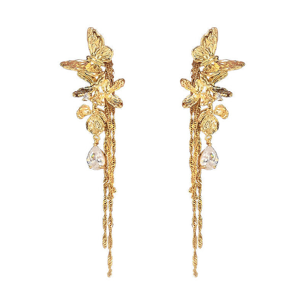 Veile Studios Temperament High End Butterfly Tassel For Women In Fresh And Sweet Style Earrings