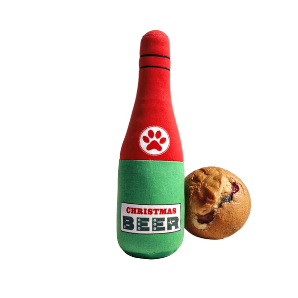 Dog Toy Realistic Wine Bottle Chew Resistant Self Entertainment Plush For Cats And Dogs Teeth Cleaning Sound Making Dog Toys