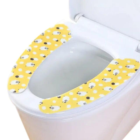 Bath Mats Rugs & Toilet Covers Toilet Seat Cover Yellow Lamb Pattern Washable Mat Bathroom Pad Cushion Accessories