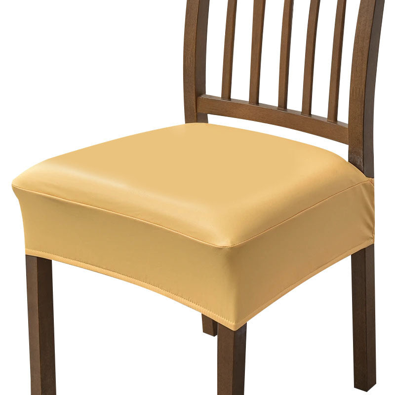 Chair Cover Yellow Pu Leather Seat Slipcover For Kitchen Hotel Banquet Dining Living Room Slipcovers