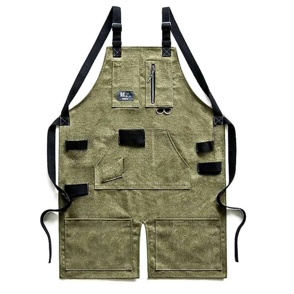 Gardening Apron Green Denim Canvas Outdoor Work Clothes For Men Women Tool Carriers Aprons & Belts
