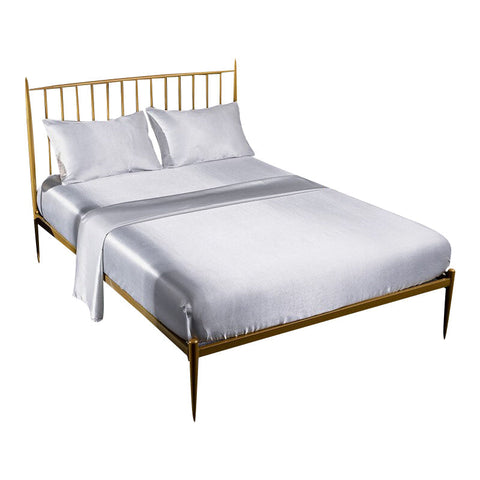 Fitted Sheet King Size White Luxury Silky Set With Pillow Cases Sheets